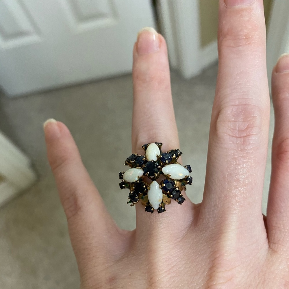 Navy and White Ring